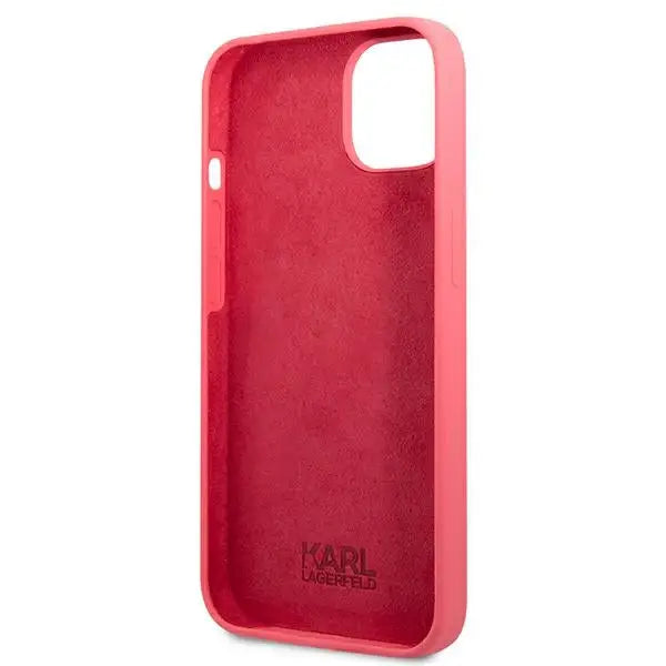 Karl Lagerfeld Silicone Plaque iPhone 13 Case - Fuchsia - Cell phone cases and covers<<<HurtelXML