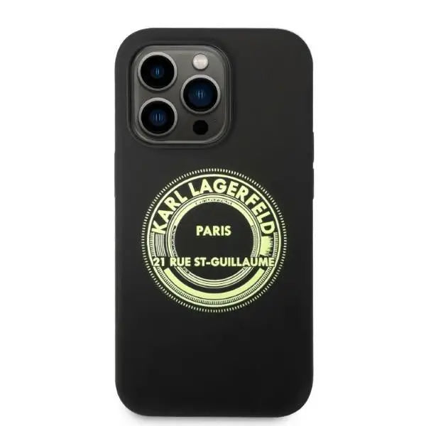 Karl Lagerfeld Silicone RSG case for iPhone 14 Pro - black - Cell phone cases and covers<<<HurtelXML