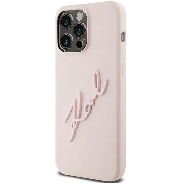 Karl Lagerfeld Silicone Karl Script case for iPhone 15 Pro Max - pink - Cell phone cases and covers<<<HurtelXML