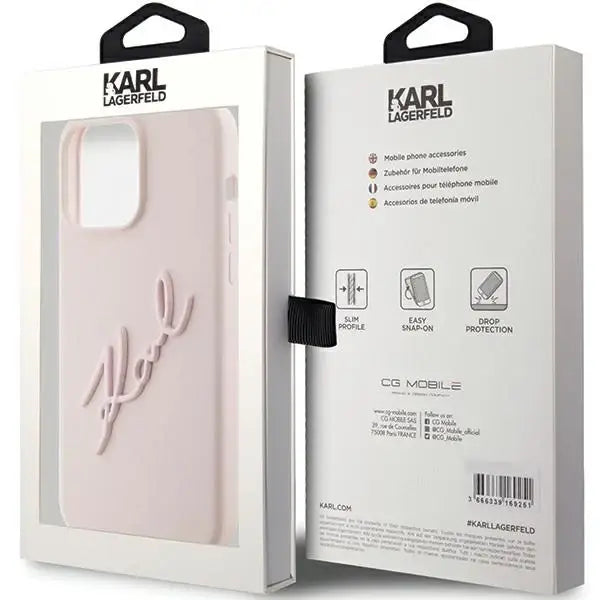 Karl Lagerfeld Silicone Karl Script case for iPhone 15 Pro Max - pink - Cell phone cases and covers<<<HurtelXML
