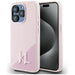 Karl Lagerfeld Silicone Shadow Metal Initial MagSafe Case for iPhone 15 Pro Max Pink - Cell phone cases