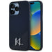 Karl Lagerfeld Silicone Shadow Metal Initial MagSafe Case for iPhone 15 Pro Max Black - Cell phone cases