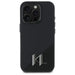 Karl Lagerfeld Silicone Shadow Metal Initial MagSafe Case for iPhone 16 Pro Max - Black - Cell phone cases