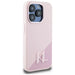 Karl Lagerfeld Silicone Shadow Metal Initial MagSafe Case for iPhone 15 Pro Max Pink - Cell phone cases