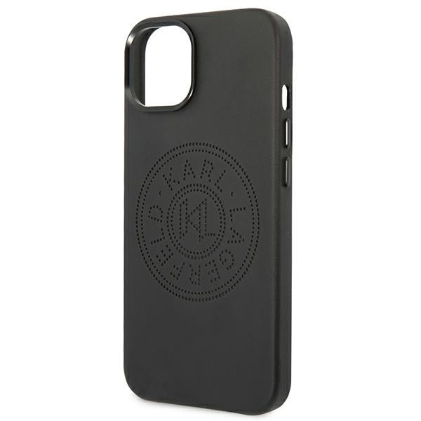 Karl Lagerfeld Leather Perforated Logo Case for iPhone 14 Plus - Black
