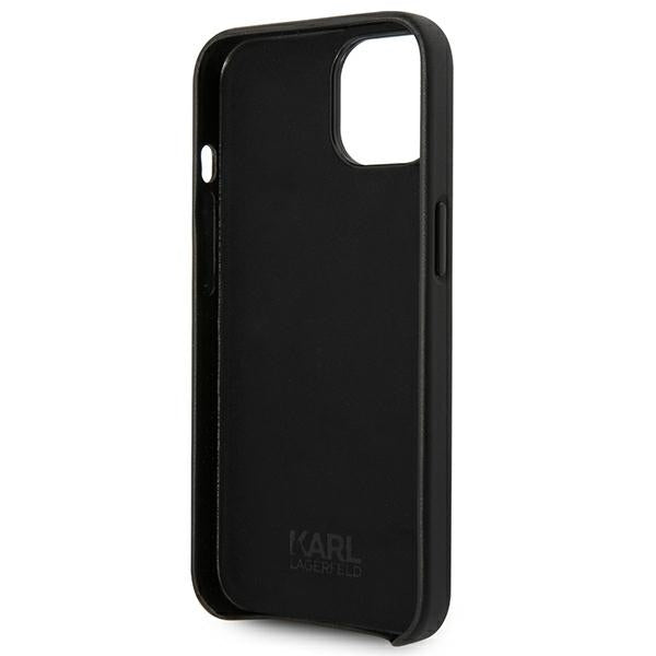 Karl Lagerfeld Leather Perforated Logo Case for iPhone 14 Plus - Black