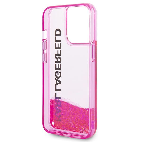 Karl Lagerfeld Liquid Glitter Elong Case for iPhone 14 Pro - Pink