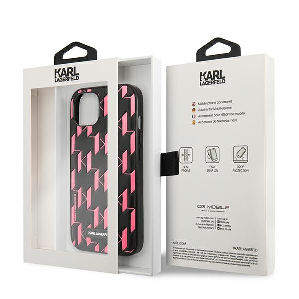 Karl Lagerfeld KLHCP13SMNMP1P iPhone 13 mini 5,4 &quot;hardcase pink / pink Monogram Plaque