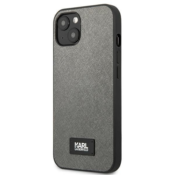 Karl Lagerfeld KLHCP13SSFMP2DG iPhone 13 mini 5,4 "hardcase silver / silver Saffiano Plaque
