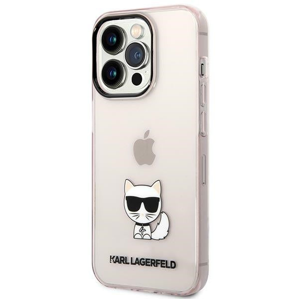 Karl Lagerfeld KLHCP14LCTTRI iPhone 14 Pro 6.1 "hardcase pink / pink Transparent Choupette Body