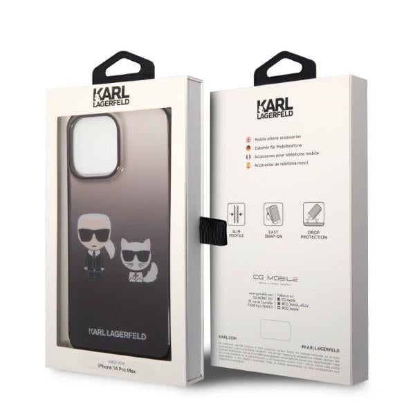Karl Lagerfeld KLHCP14LTGKCK iPhone 14 Pro 6.1 &quot;hardcase black / black Gradient Ikonik Karl &amp; Choupette