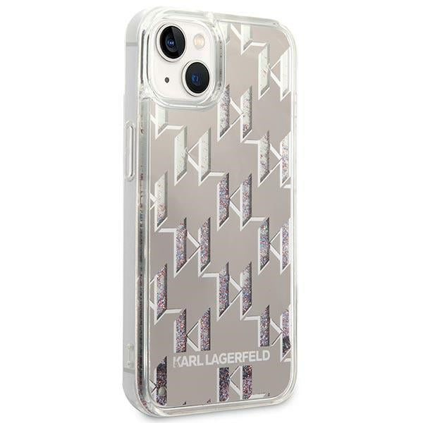 Karl Lagerfeld KLHCP14SLMNMS iPhone 14 6.1 "hardcase silver / silver Liquid Glitter Monogram