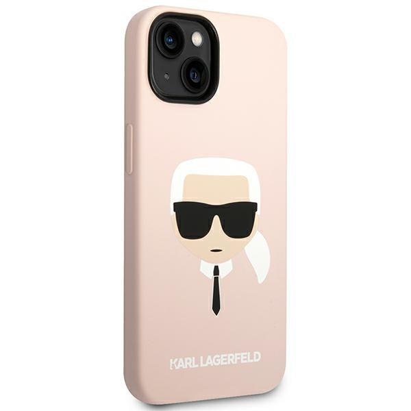 Karl Lagerfeld Silicone Karl&#39;s Head MagSafe Case for iPhone 14 Plus - Light Pink