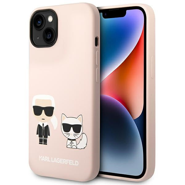 Karl Lagerfeld KLHMP14SSSKCI iPhone 14 6.1 &quot;hardcase light pink / light pink Silicone Karl &amp; Choupette Magsafe