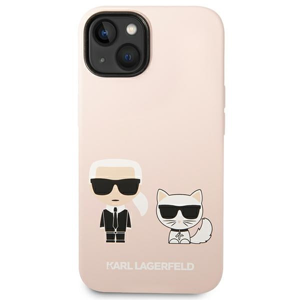 Karl Lagerfeld KLHMP14SSSKCI iPhone 14 6.1 &quot;hardcase light pink / light pink Silicone Karl &amp; Choupette Magsafe