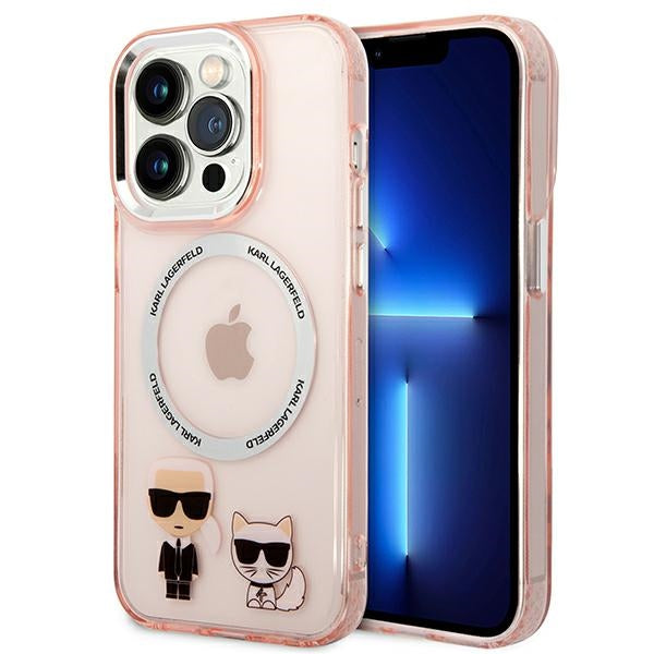 Karl Lagerfeld KLHMP14XHKCP iPhone 14 Pro Max 6.7 "hardcase pink / pink Karl &amp; Choupette Aluminum Magsafe