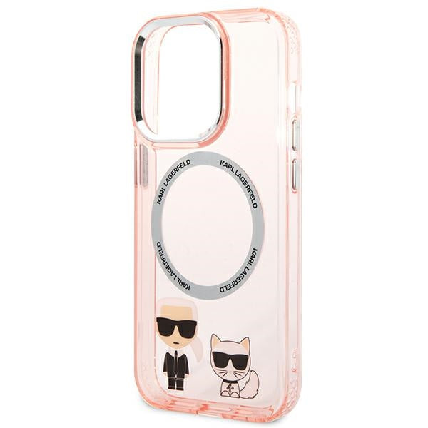 Karl Lagerfeld KLHMP14XHKCP iPhone 14 Pro Max 6.7 &quot;hardcase pink / pink Karl &amp; Choupette Aluminum Magsafe