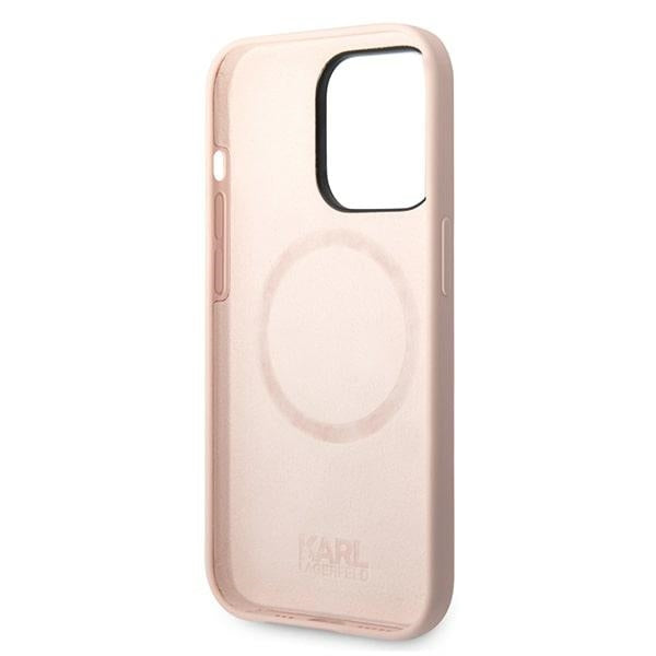 Karl Lagerfeld KLHMP14XSLKHLP iPhone 14 Pro Max 6.7 &quot;hardcase light pink / light pink Silicone Karl`s Head Magsafe