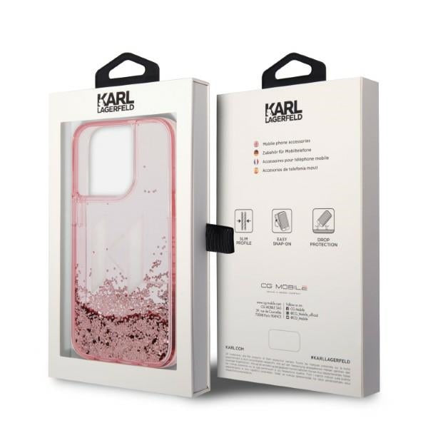 Karl Lagerfeld KLHCP14XLBKLCP iPhone 14 Pro Max 6.7 "pink / pink hardcase Liquid Glitter Big KL