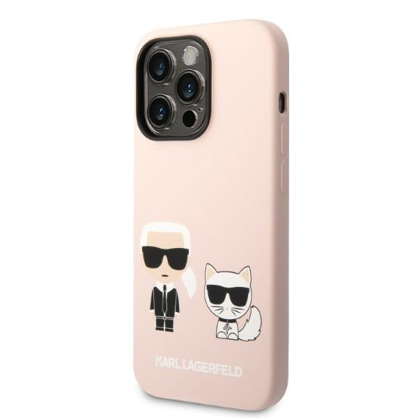 Karl Lagerfeld KLHMP14LSSKCI iPhone 14 Pro 6.1 "hardcase light pink / light pink Silicone Karl &amp; Choupette Magsafe