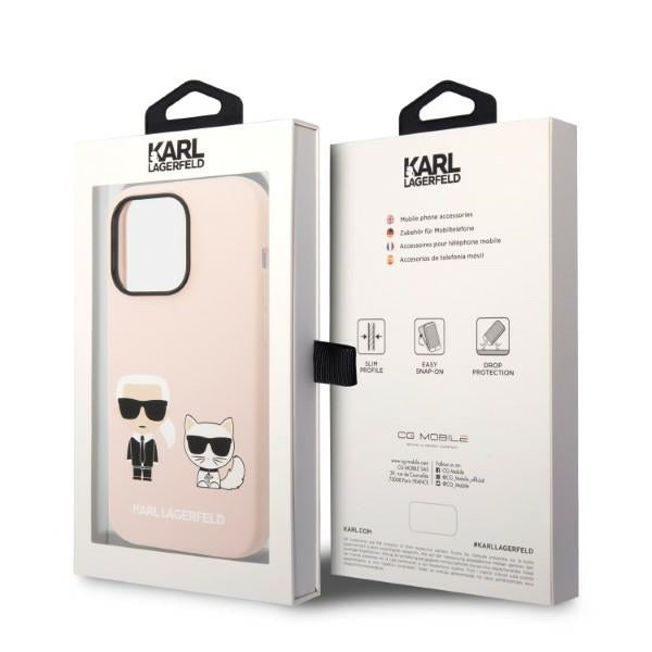Karl Lagerfeld KLHMP14LSSKCI iPhone 14 Pro 6.1 "hardcase light pink / light pink Silicone Karl &amp; Choupette Magsafe
