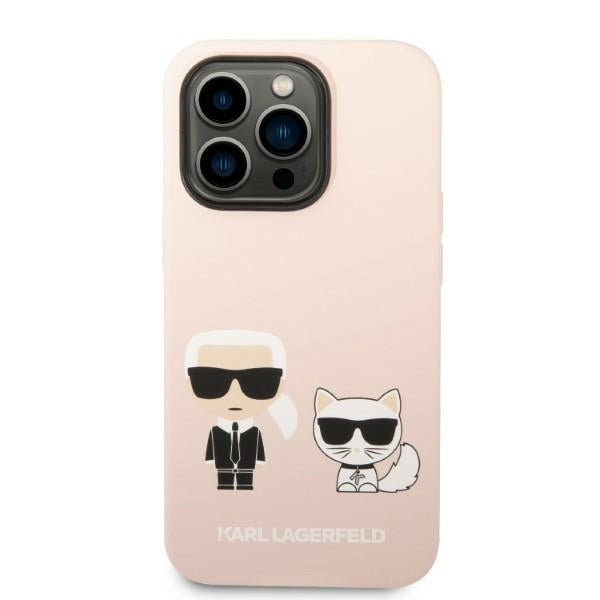 Karl Lagerfeld KLHMP14LSSKCI iPhone 14 Pro 6.1 "hardcase light pink / light pink Silicone Karl &amp; Choupette Magsafe