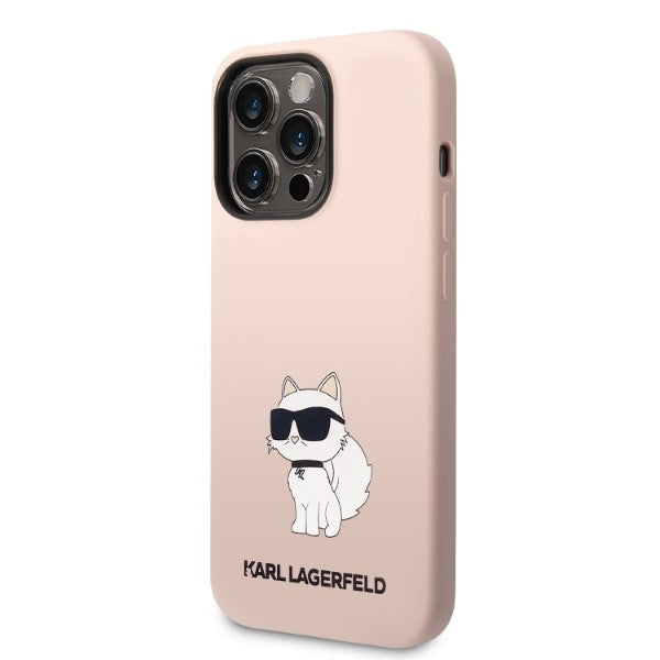 Karl Lagerfeld Silicone Choupette case for iPhone 14 Pro Max - pink