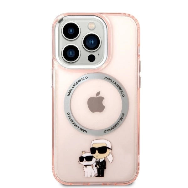 Karl Lagerfeld Iconic Karl&amp;Choupette MagSafe case for iPhone 14 Pro - pink