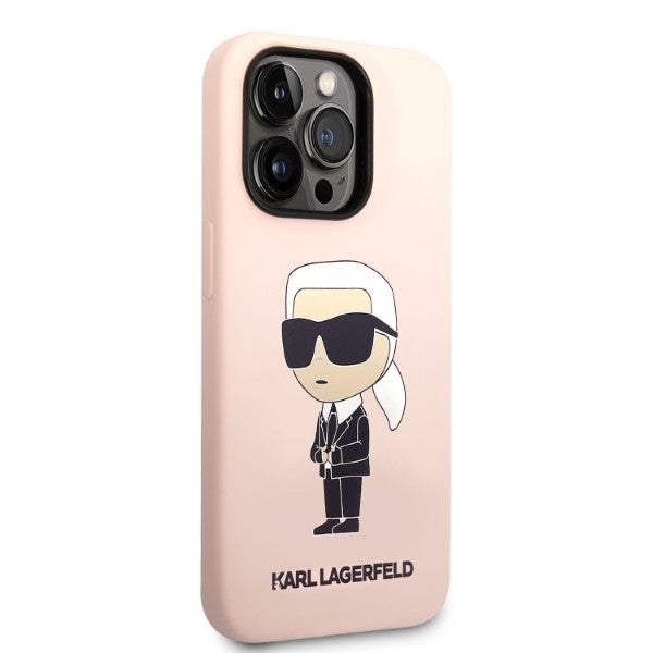 Karl Lagerfeld Silicone Ikonik MagSafe case for iPhone 14 Pro - pink