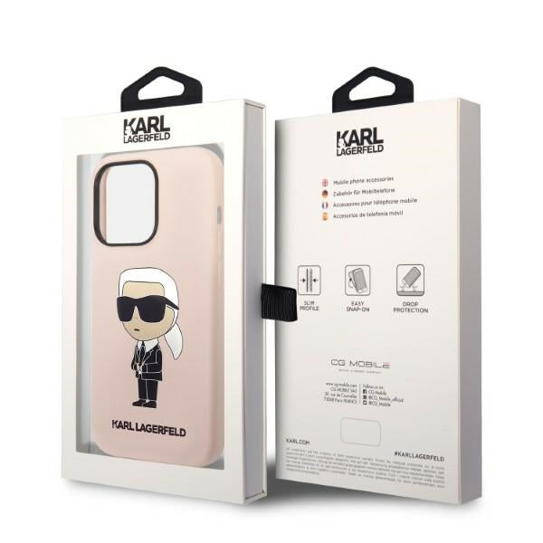 Karl Lagerfeld Silicone Ikonik MagSafe case for iPhone 14 Pro - pink
