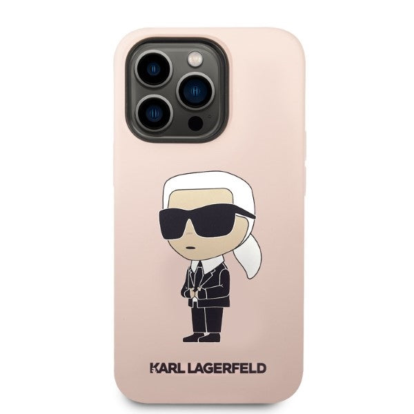 Karl Lagerfeld Silicone Ikonik MagSafe case for iPhone 14 Pro - pink