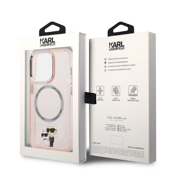 Karl Lagerfeld Iconic Karl&Choupette MagSafe case for iPhone 14 Pro Max - pink