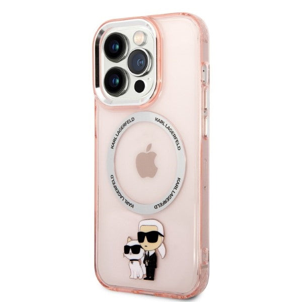 Karl Lagerfeld Iconic Karl&Choupette MagSafe case for iPhone 14 Pro Max - pink