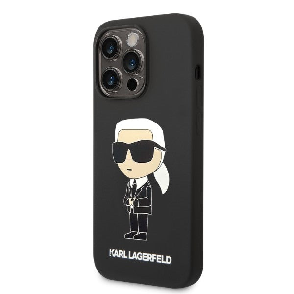 Karl Lagerfeld KLHMP14XSNIKBCK iPhone 14 Pro Max 6.7" hardcase black/black Silicone Ikonik Magsafe