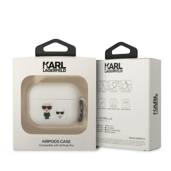 Karl Lagerfeld KLACAPSILKCW AirPods Pro cover white/white Silicone Karl & Choupette