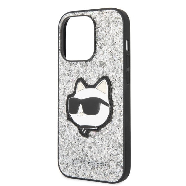 Karl Lagerfeld KLHCP14LG2CPS iPhone 14 Pro 6.1" silver/silver hardcase Glitter Choupette Patch