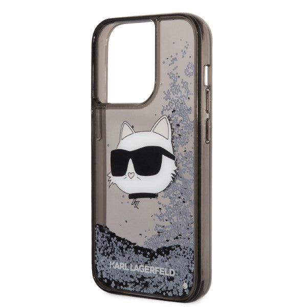 Karl Lagerfeld KLHCP14LLNCHCK iPhone 14 Pro 6.1" black/black hardcase Glitter Choupette Head