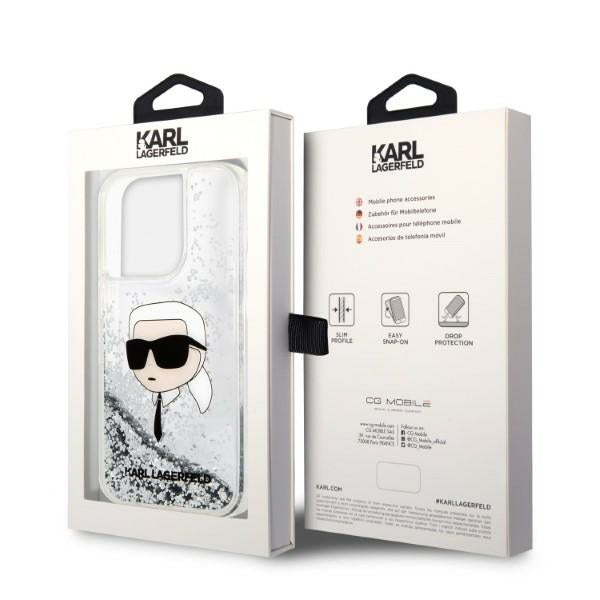 Karl Lagerfeld KLHCP14LLNKHCH iPhone 14 Pro 6.1" silver/silver hardcase Glitter Karl Head