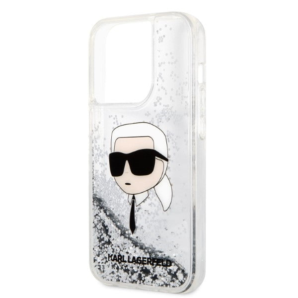 Karl Lagerfeld KLHCP14LLNKHCH iPhone 14 Pro 6.1" silver/silver hardcase Glitter Karl Head