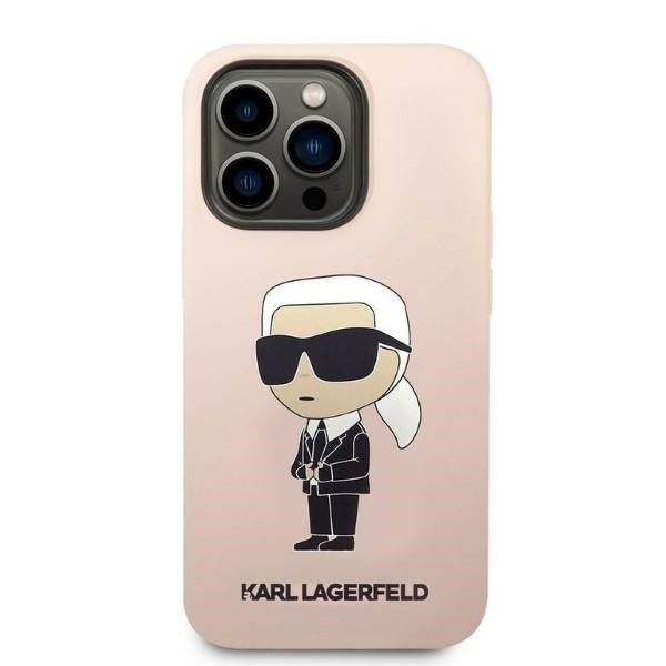 Karl Lagerfeld KLHCP14LSNIKBCP iPhone 14 Pro 6.1" hardcase pink/pink Silicone Ikonik