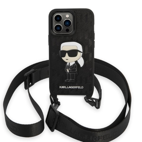 Karl Lagerfeld KLHCP14LSTKMK iPhone 14 Pro 6.1" black/black hardcase Monogram Ikonik Patch