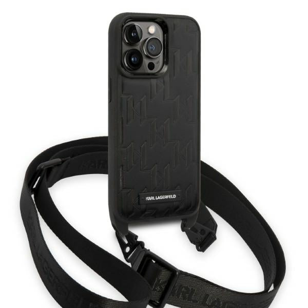 Karl Lagerfeld KLHCP14LSTMMK iPhone 14 Pro 6.1" hardcase black/black Monogram Plaque Logo Strap