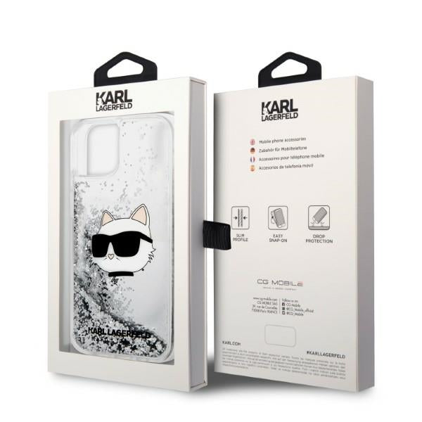 Karl Lagerfeld KLHCP14MLNHCCS iPhone 14 Plus 6.7" silver/silver hardcase Glitter Choupette Head