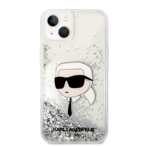 Karl Lagerfeld KLHCP14MLNKHCH iPhone 14 Plus 6.7" silver/silver hardcase Glitter Karl Head