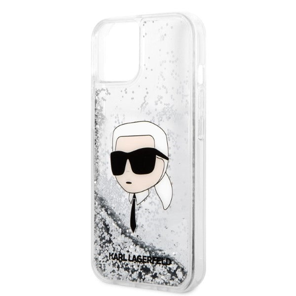 Karl Lagerfeld KLHCP14MLNKHCH iPhone 14 Plus 6.7" silver/silver hardcase Glitter Karl Head