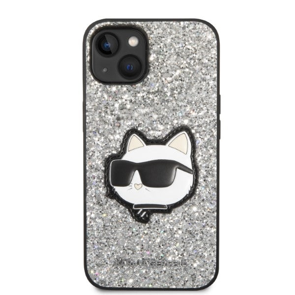 Karl Lagerfeld KLHCP14SG2CPS iPhone 14 6.1" silver/silver hardcase Glitter Choupette Patch