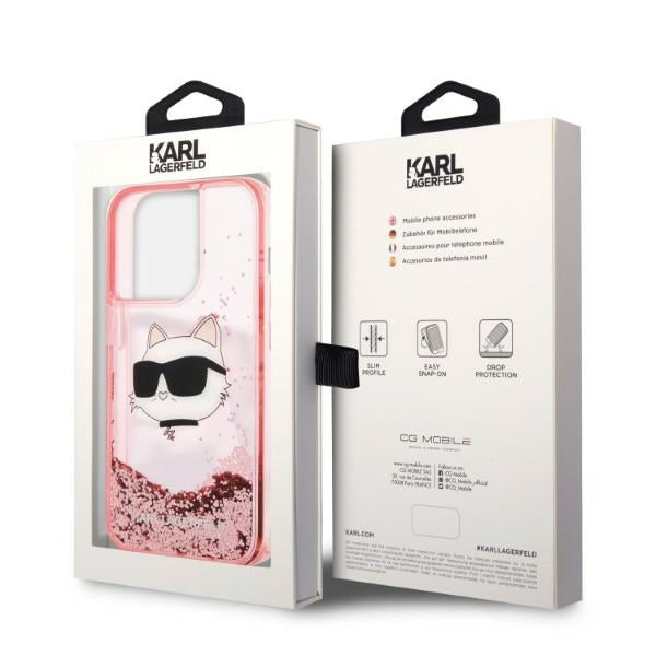 Karl Lagerfeld KLHCP14XLNCHCP iPhone 14 Pro Max 6.7" pink/pink hardcase Glitter Choupette Head