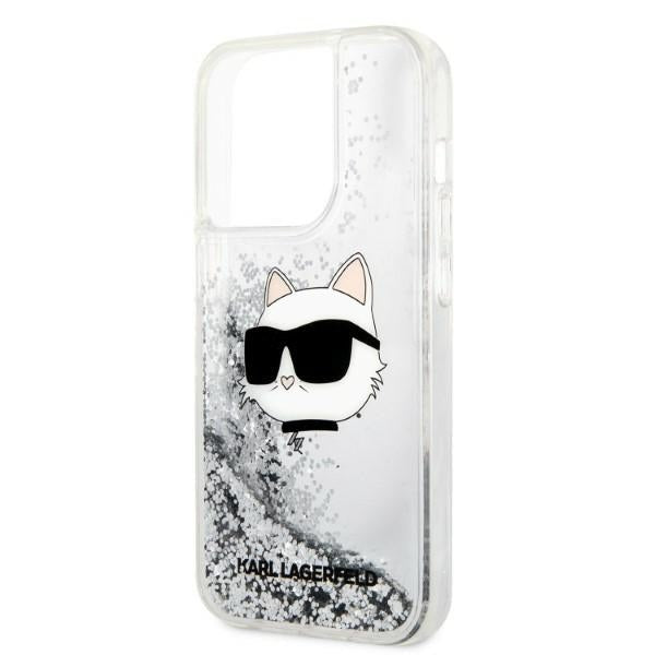 Karl Lagerfeld KLHCP14XLNHCS iPhone 14 Pro Max 6.7" silver/silver hardcase Glitter Choupette Head