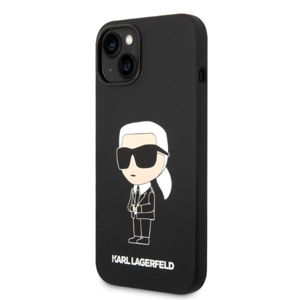 Karl Lagerfeld KLHMP14MSNIKBCK iPhone 14 Plus 6.7" hardcase black/black Silicone Ikonik Magsafe
