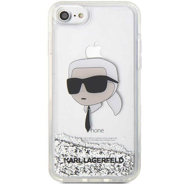 Karl Lagerfeld KLHCI8LNKHCH iPhone 7/8/ SE 2020/2022 silver/silver hardcase Glitter Karl Head